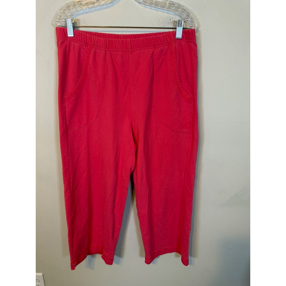 Wild Palms Womens Capri Pants 100% Cotton Pink Size L